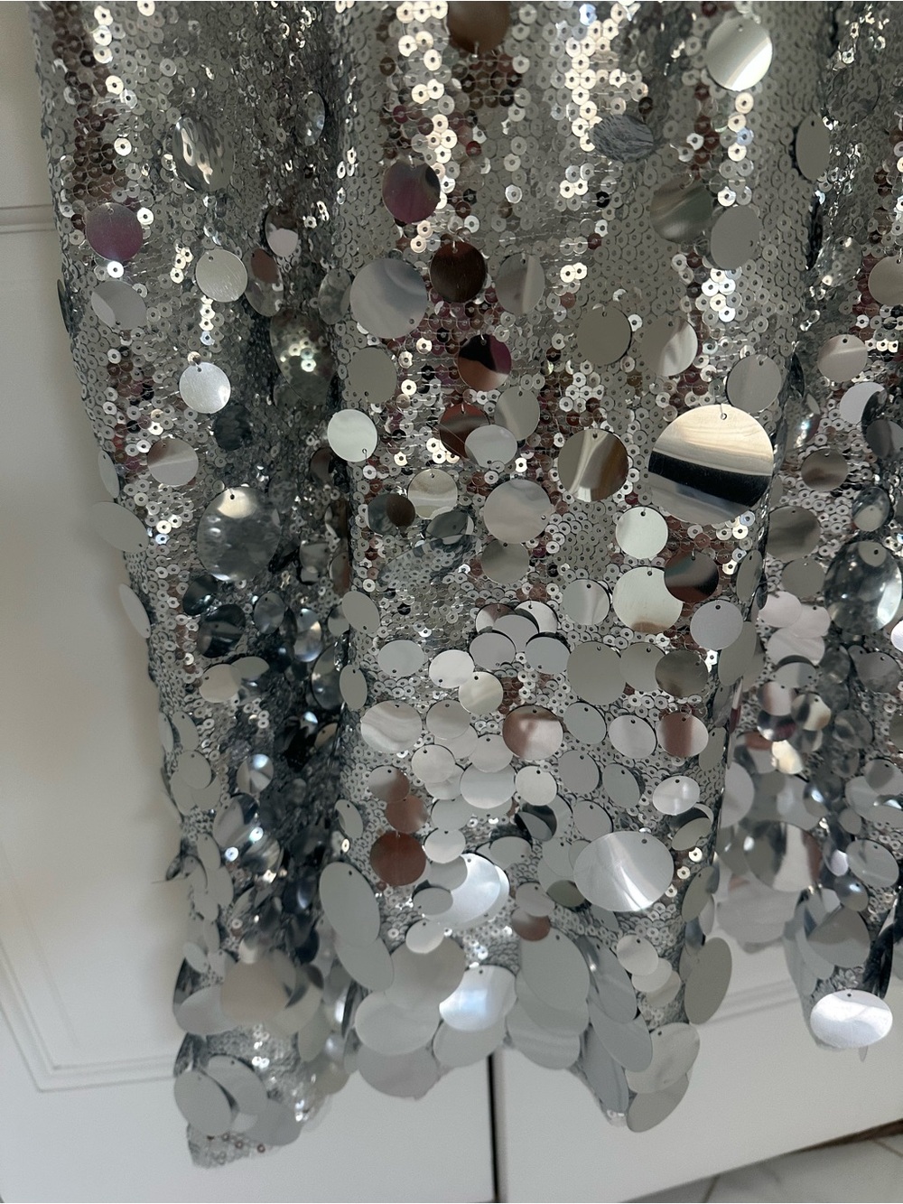 Silver Sequin Gown - Elegant Sparkle - Picture 3 of 8